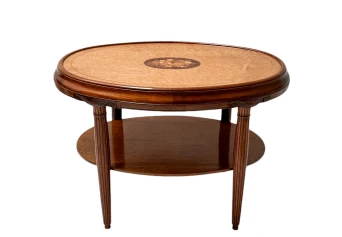 French Art Deco Walnut Center Table, 1930s